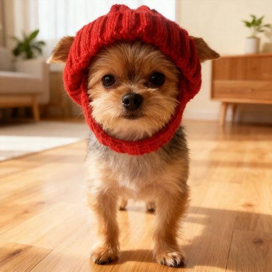 1 PC Warm Winter/Autumn Knitted Hat for Maltese Dogs Cute Hat To Keep Their Ears Warm Indoors Outdoors for Pet Small Dogs Cats