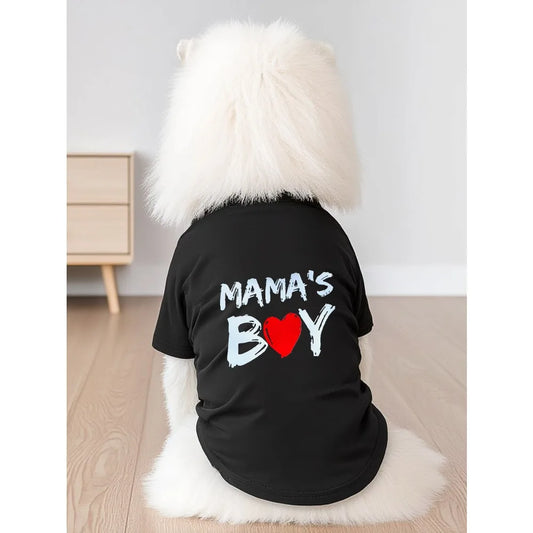 1 letter patterned pet T-shirt, comfortable daily sportswear for cats and dogs, suitable for walking indoor leisure and vacation